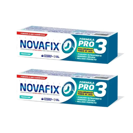 Novafix Pro 3 Freshness Creme Adesivo para Dentaduras Duplo, 2 x 50 gr