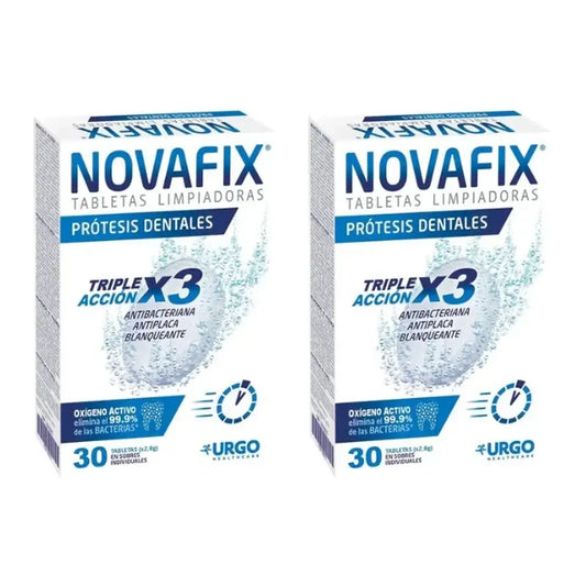 Novafix Cleansing Tablets 3 In 1 Duplo, 2 x 30 comprimidos