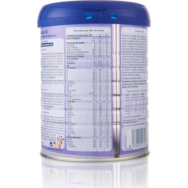 Novalac Ae Leite para bebés 0-36 meses, Anti-constipação , 800 g