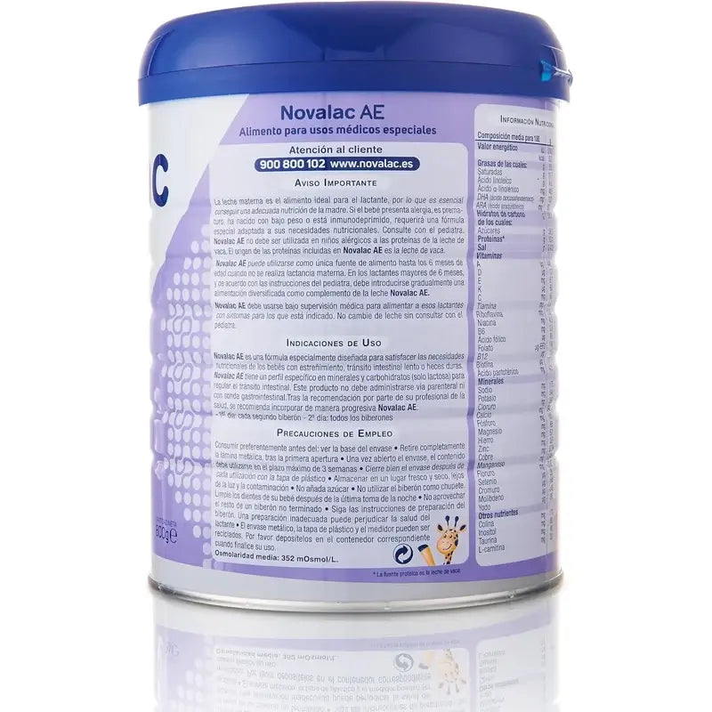 Novalac Ae Leite para bebés 0-36 meses, Anti-constipação , 800 g