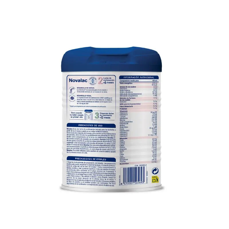 Novalac 2 Fórmula Láctea, 3X800 Gr Embalagem