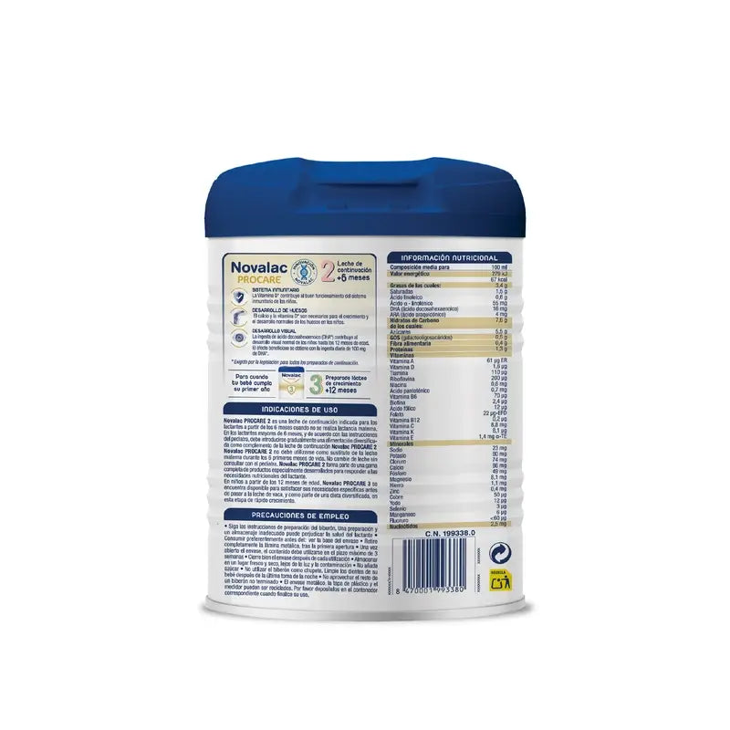 Novalac Procare 2 Leite de Continuação, 3X800 Gr