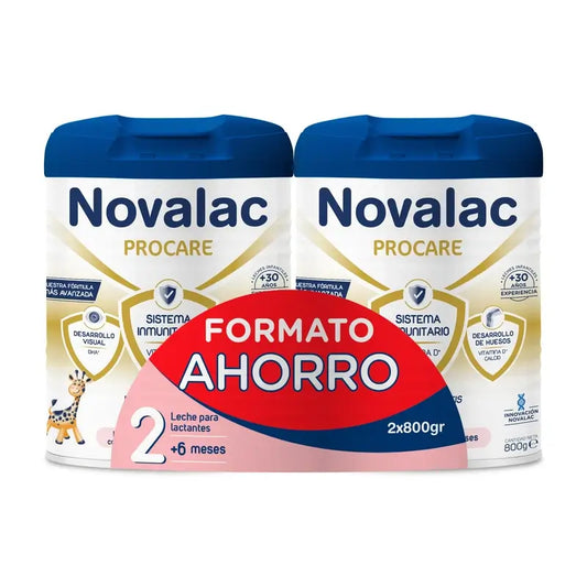 Novalac Procare 2 Leite de Continuação Embalagem Económica 2X800Gr