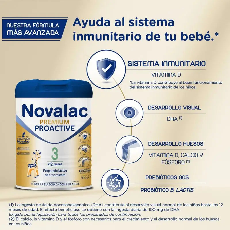 Novalac Premium Proactive 3 Leite para Crescimento, 800 g