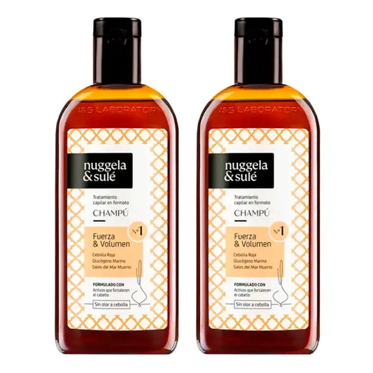 Champô Nuggela & Sule Extrato de Cebola Premium Cabelos Fracos e Oleosos, Embalagem 2 x 250 ml