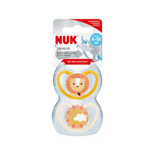 Chupeta Nuk Space Leon/Sun T2 6-18M Silicone , 2 unidades
