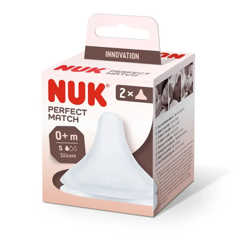 Nuk Nipple Perfect Match Tetina de Silicone S Flow 0M+ , 2 unidades
