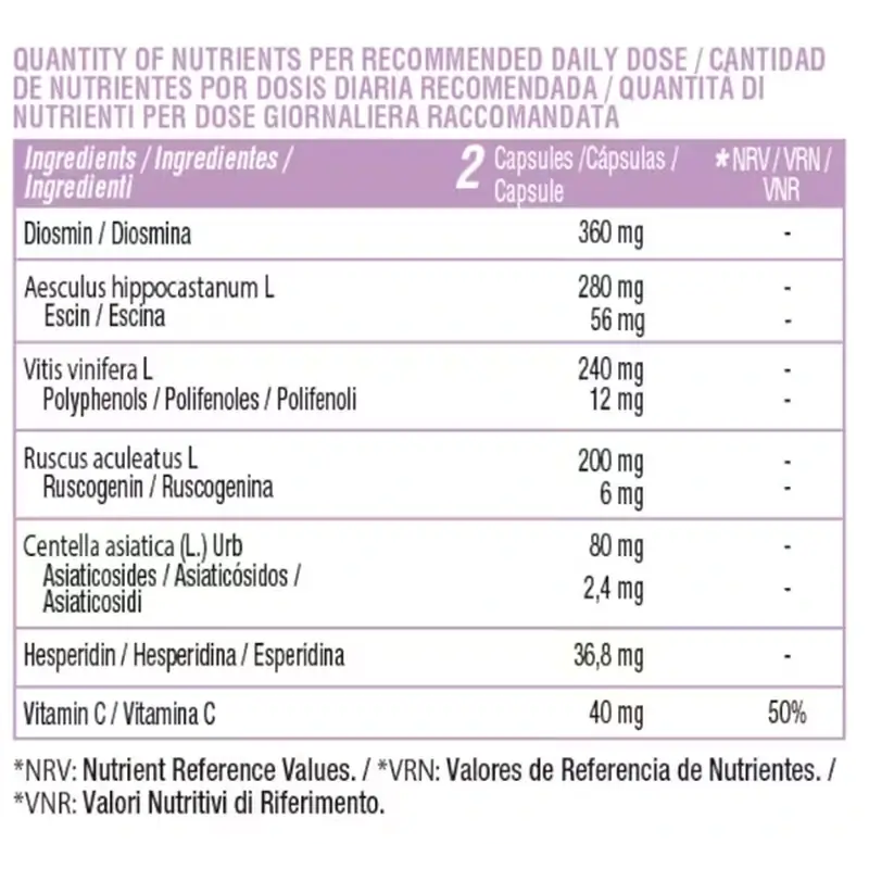 Nutralie Complexo Circulatório com Diosmina + Hesperidina, 60 cápsulas