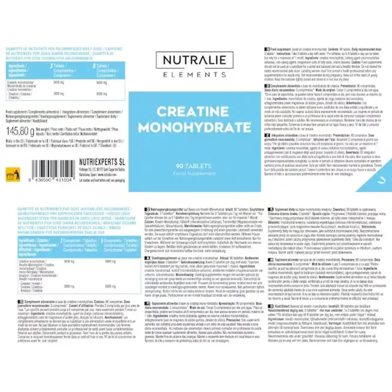 Nutralie Creatine Monohydrate 6000Mg, 90 comprimidos