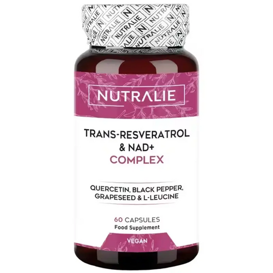 Nutralie Trans Resveratrol & Nad+ Complex com Quercetina + Piperina, 60 cápsulas