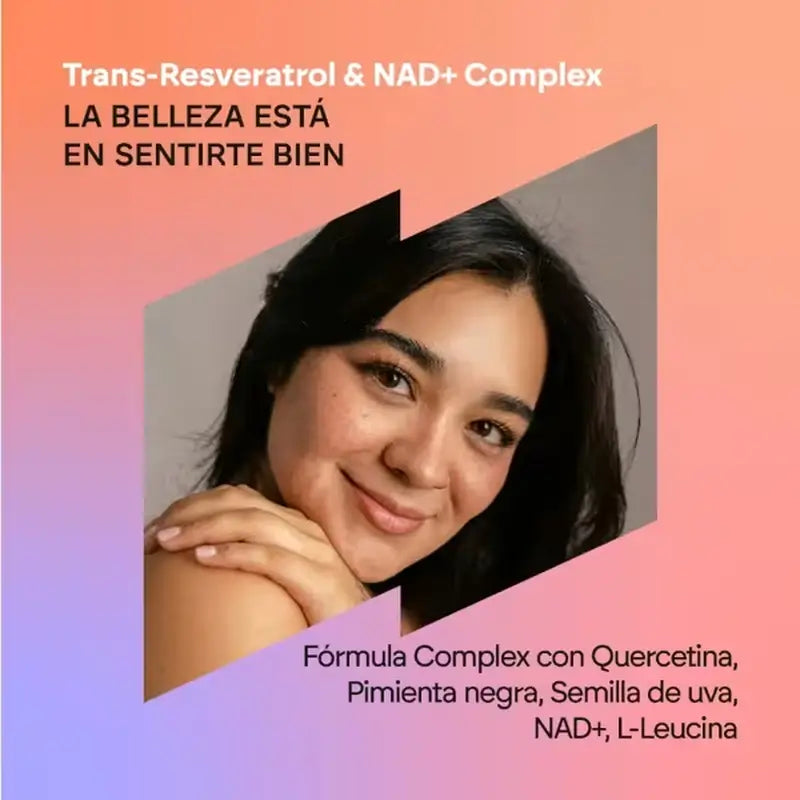 Nutralie Trans Resveratrol & Nad+ Complex com Quercetina + Piperina, 60 cápsulas