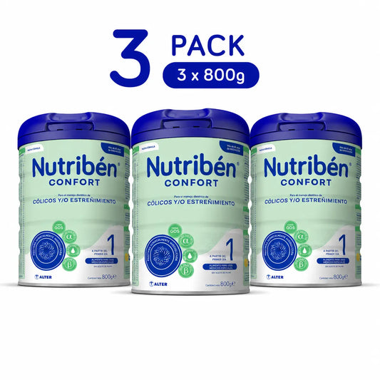 Leite em pó Nutribén Confort 1, 3 x 800 gramas