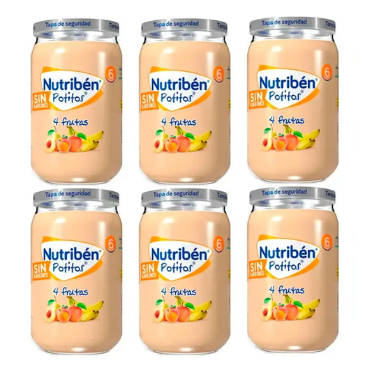 Nutriben Potito 4 Frutos , 6 x 235 gramas