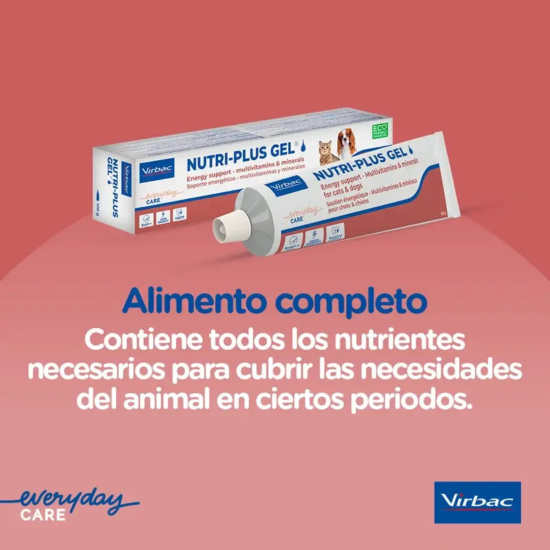 Virbac Nutriplus Gel 120 gr, Suplemento para Cães e Gatos