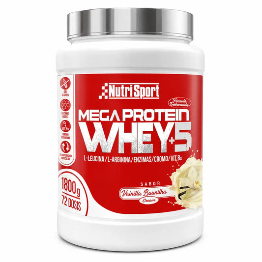 Nutrisport Mega Protein 5 Whey Baunilha 1,8Kg.