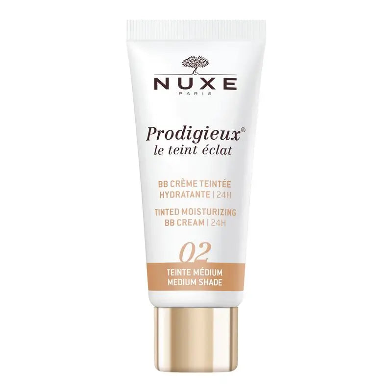 Nuxe Creme Hidratante para as maçãs do rosto com Cor - 24H, Prodigieux® Le Teint Éclat 30Ml - Tom Médio