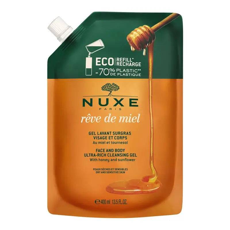 Nuxe Rêve De Miel® Gel de Limpeza Dermatológico Eco-Refill 400Ml