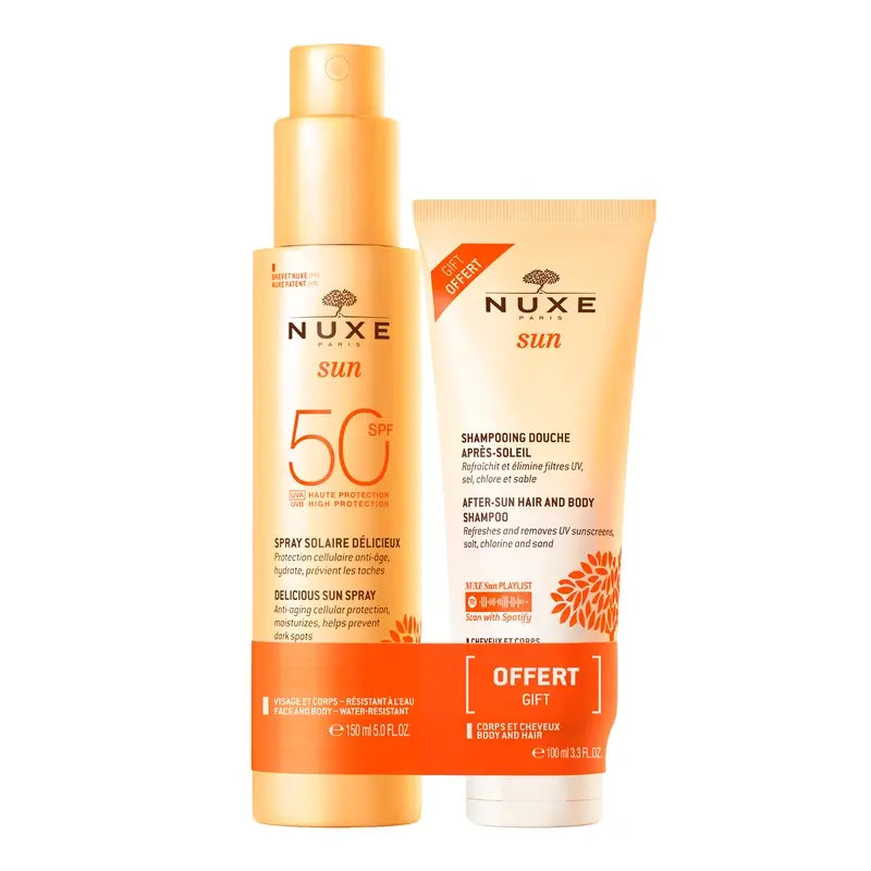 Nuxe Sun Sun Spray Rosto & Corpo Spf 50 150Ml + Champô After Sun 100Ml