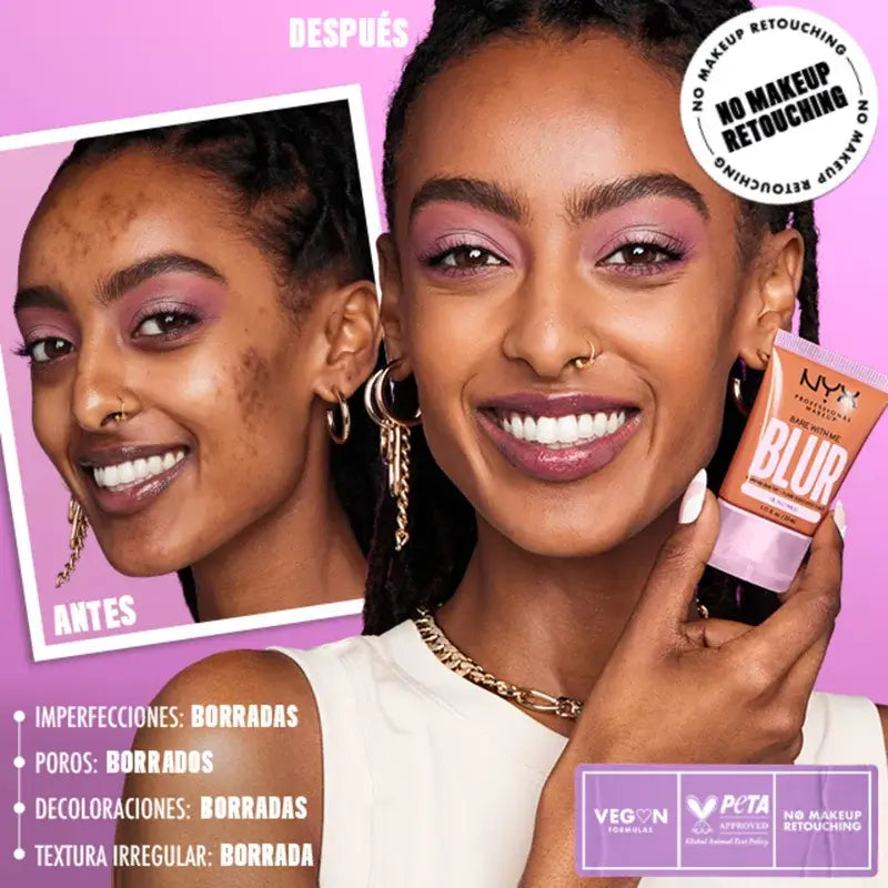 Nyx Bare With Me Blur Matte Finish Foundation Pale Shade, 30 ml