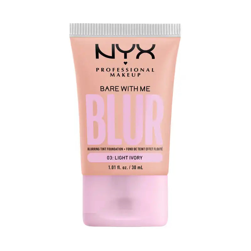 Nyx Bare With Me Blur Skin Tint, base desfocante, acabamento mate, tom Ivory claro , 30 ml