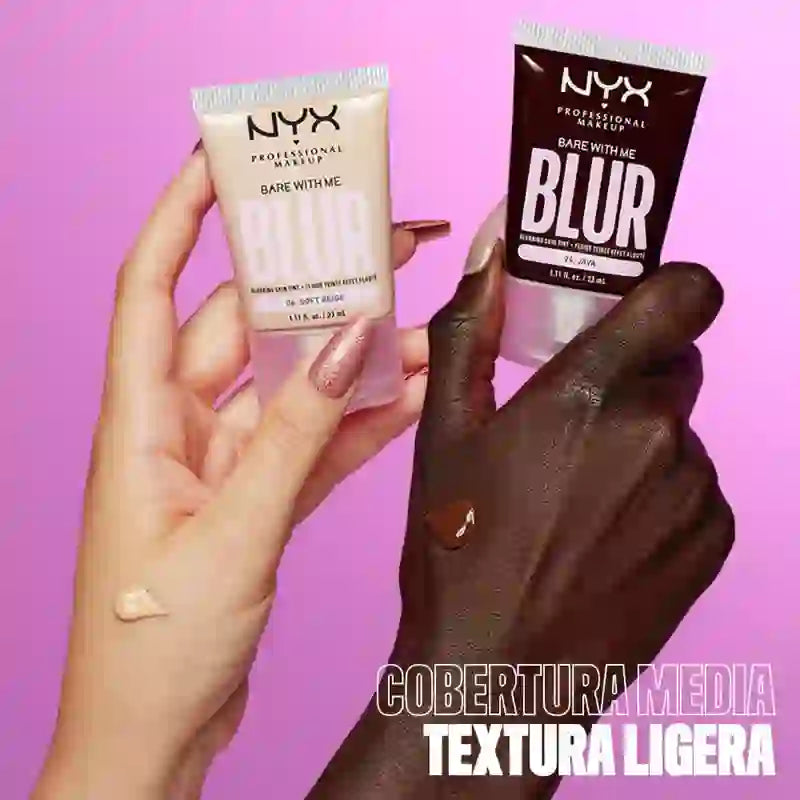 Nyx Bare With Me Blur Skin Tint, base desfocante, acabamento mate, tom Ivory claro , 30 ml