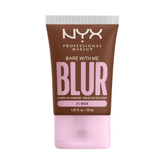 Nyx Bare With Me Blur Skin Tint, base desfocante, mate, tonalidade rica 21 , 30 ml