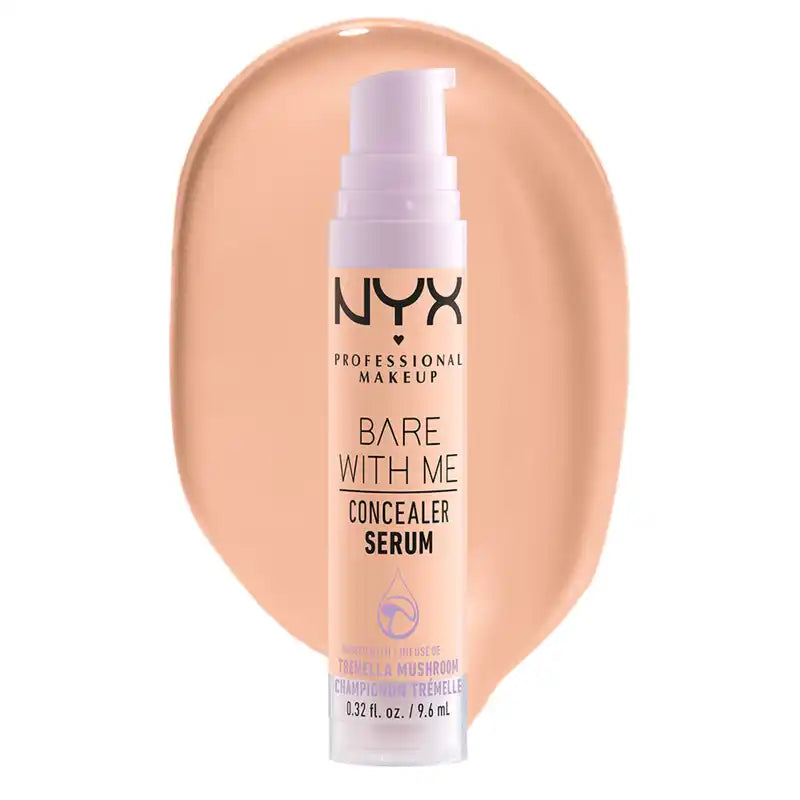 Nyx Bare With Me Serum Concelear, Sombra Média Baunilha. Fórmula Vegan. Disponível em 12 tonalidades. 9,6 ml