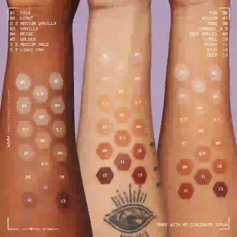 Nyx Bare With Me Serum Concelear, Sombra Média Baunilha. Fórmula Vegan. Disponível em 12 tonalidades. 9,6 ml