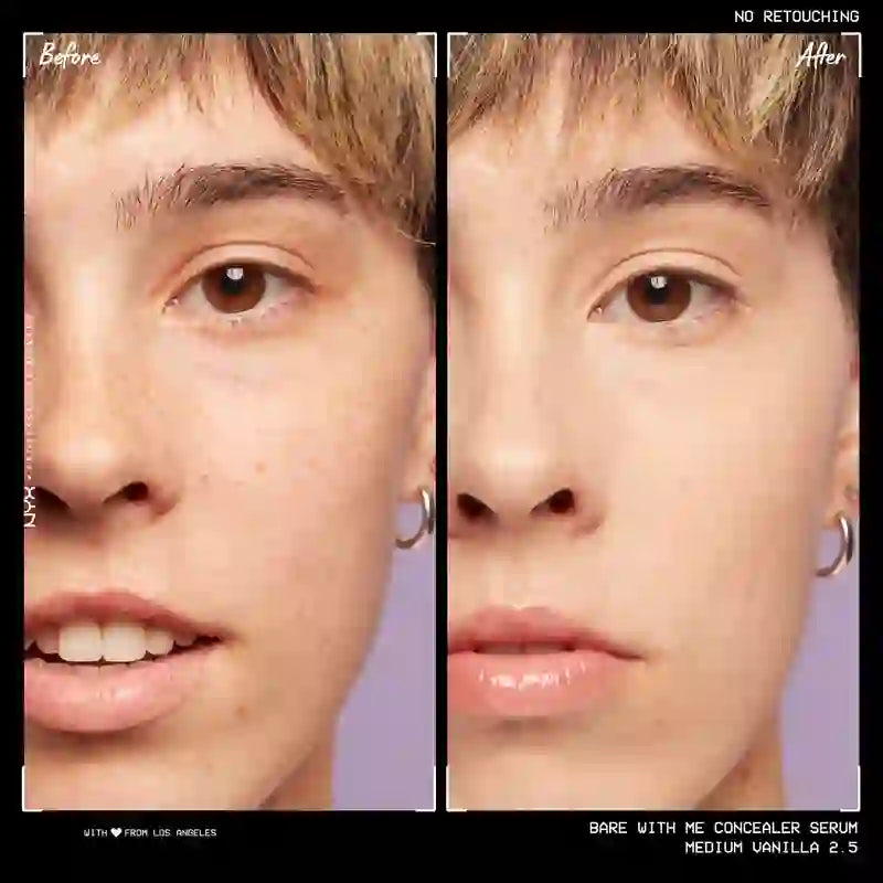 Nyx Bare With Me Serum Concelear, Sombra Média Baunilha. Fórmula Vegan. Disponível em 12 tonalidades. 9,6 ml