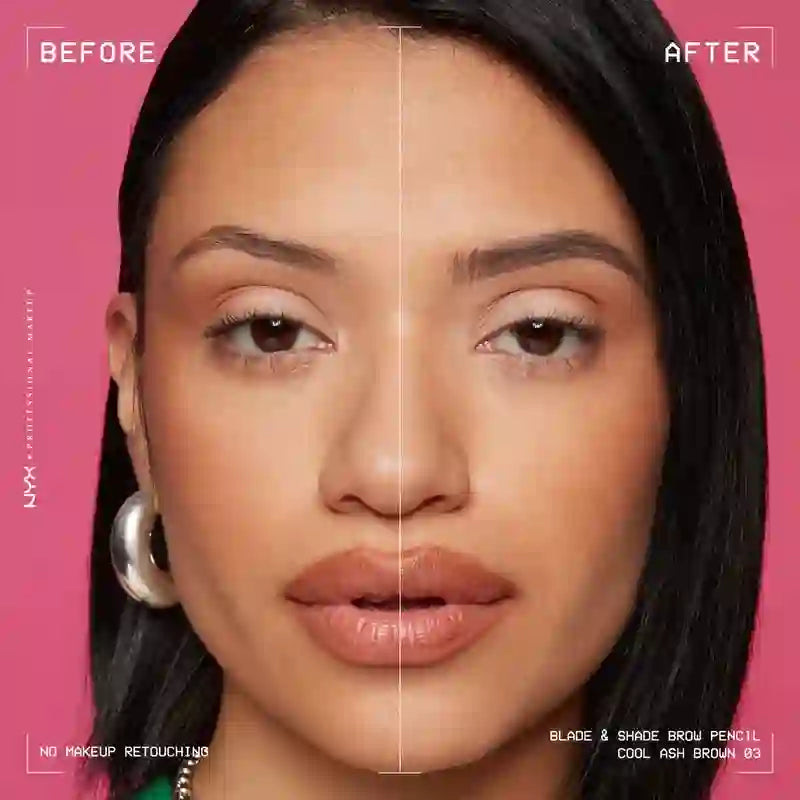 Lápis para Sobrancelhas Nyx Blade & Shade Double-Ended Eyebrow Pencil, Cool Ash Brown 03 , 0,06 gramas