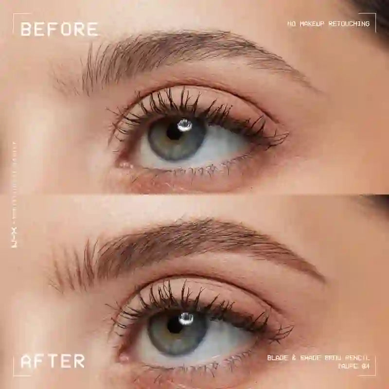 Lápis para sobrancelhas Nyx Blade & Shade Dual Pencil, Taupe 04 , 0,06 gr