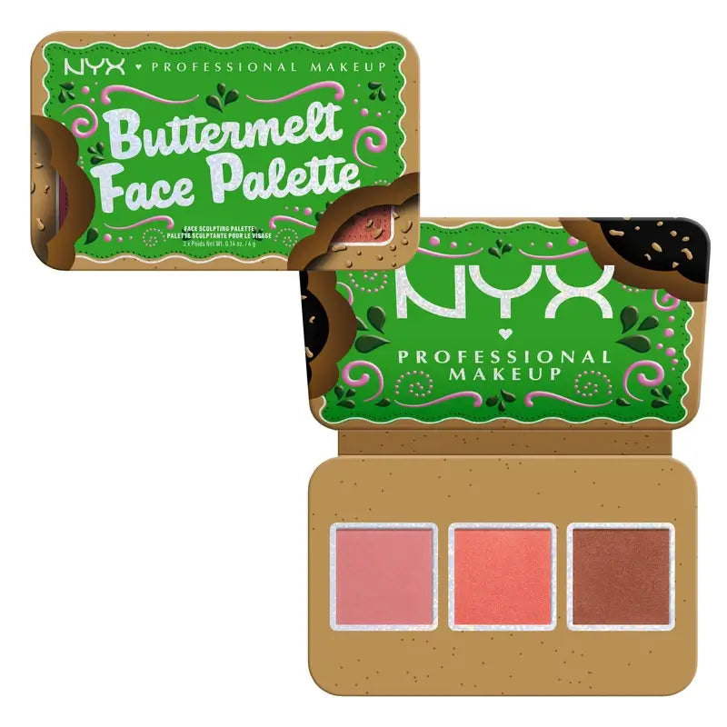 Nyx Buttermelt Face Palette Bronzing Powder , 3x4 gr