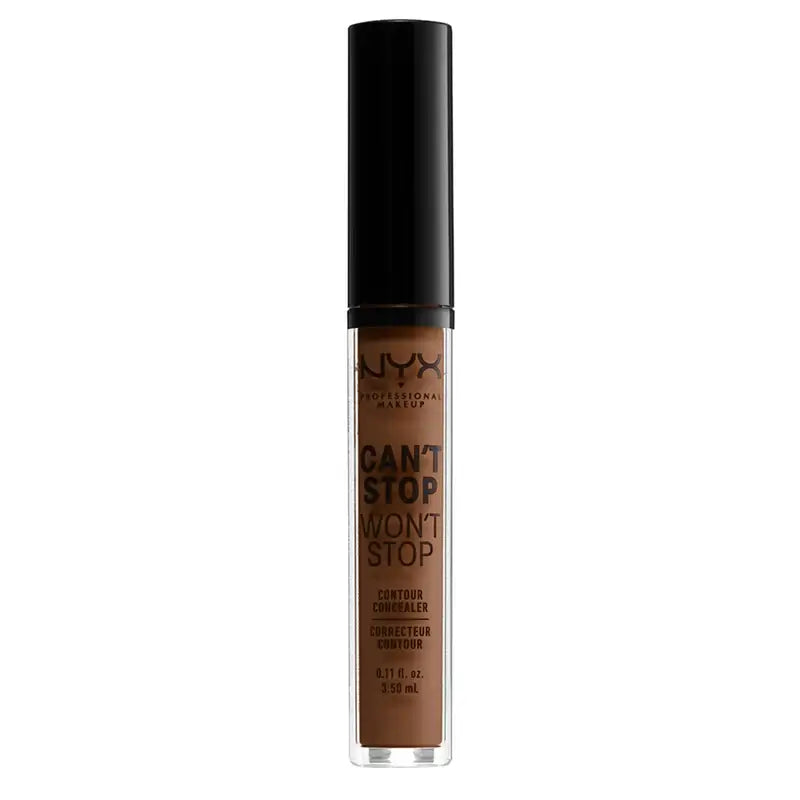 Nyx Noncomedogenic Long Lasting Concealer Can'T Stop Won'T Stop Shade 19 Mocha For Very Dark Skin , 3,5 ml