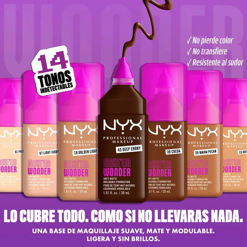 Nyx Cosmetics Make Em Wonder Fdt Fair Porcelain, 30 ml