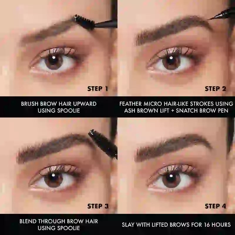 Nyx Brow Tint Pen Lift&Snatch! Caneta de Tinta para Sobrancelhas, Longa Duração 16H, Fórmula Vegana, Sombra Castanho Cinzento , 1 ml