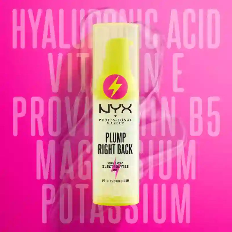 Nyx Plump Right Back Primer & Serum. Ácido hialurónico. Vitaminas Múltiplas, 30 ml