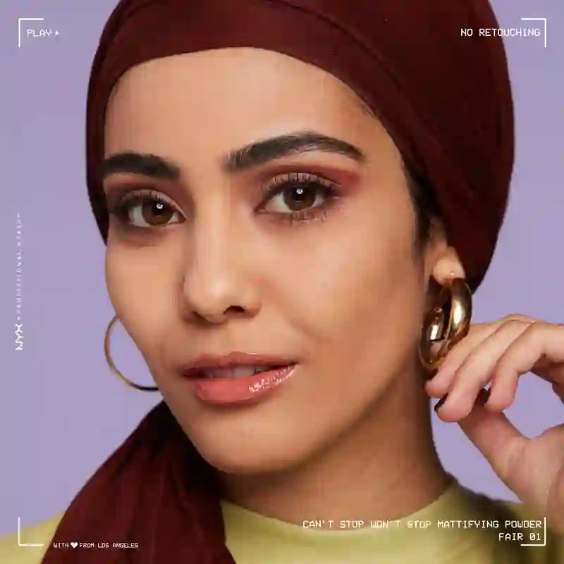 Nyx Professional Pó Matificante Can't Stop Won't Stop. Silencia o brilho, as imperfeições e os poros. Sombra 01 Fair. , 6 gr