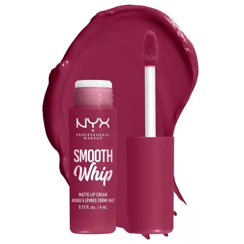 Nyx Smooth Whip Matte Lip Cream, Batom Líquido Cremoso, Matte, Sombra Fuzzy Slippers 08 , 4 ml