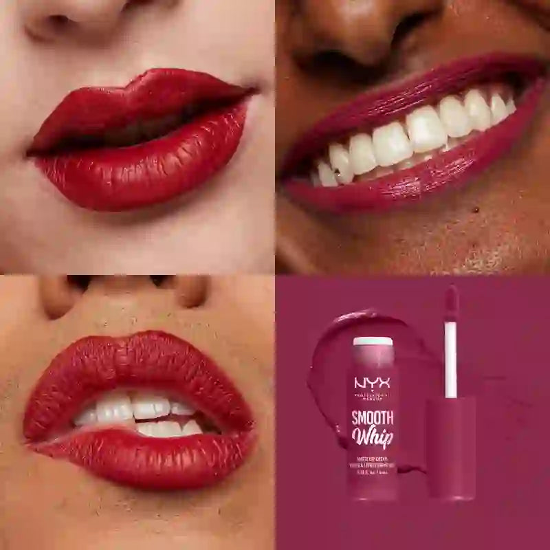 Nyx Smooth Whip Matte Lip Cream, Batom Líquido Cremoso, Matte, Sombra Fuzzy Slippers 08 , 4 ml