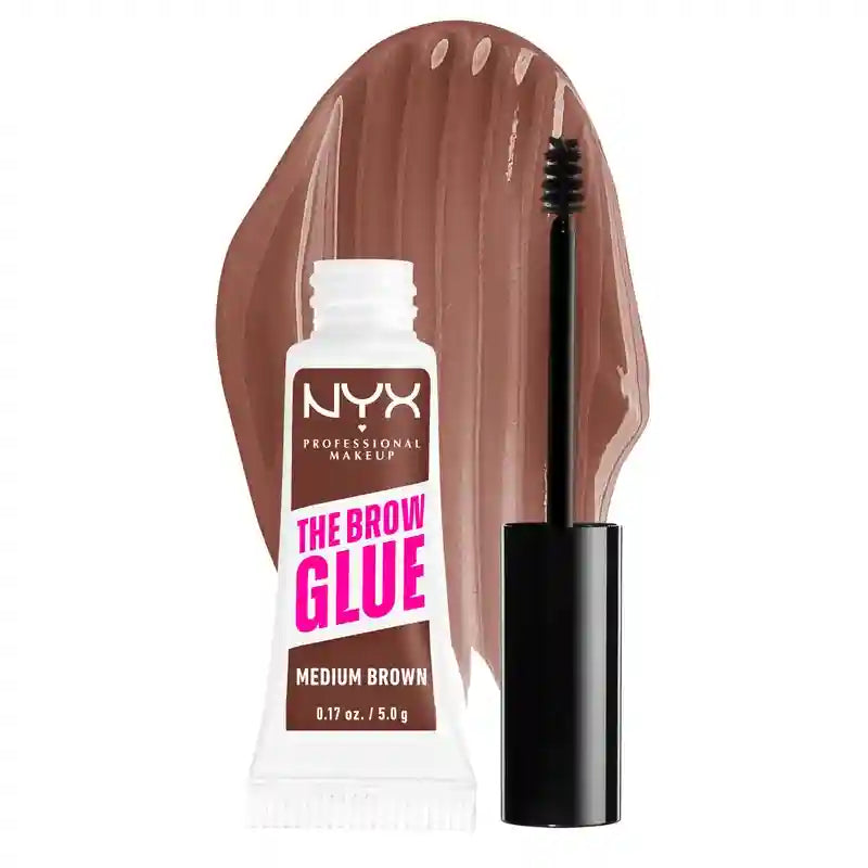 Nyx The Brow Glue, Gel para Sobrancelhas de Longa Duração, Tom 02 Castanho Médio , 5 gr
