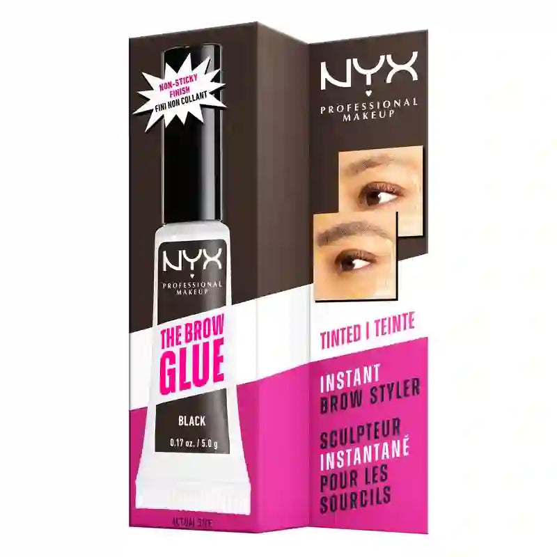 Nyx The Brow Glue, Gel de Cola para Sobrancelhas de Longa Duração, Sombra Preto Castanho , 5 g