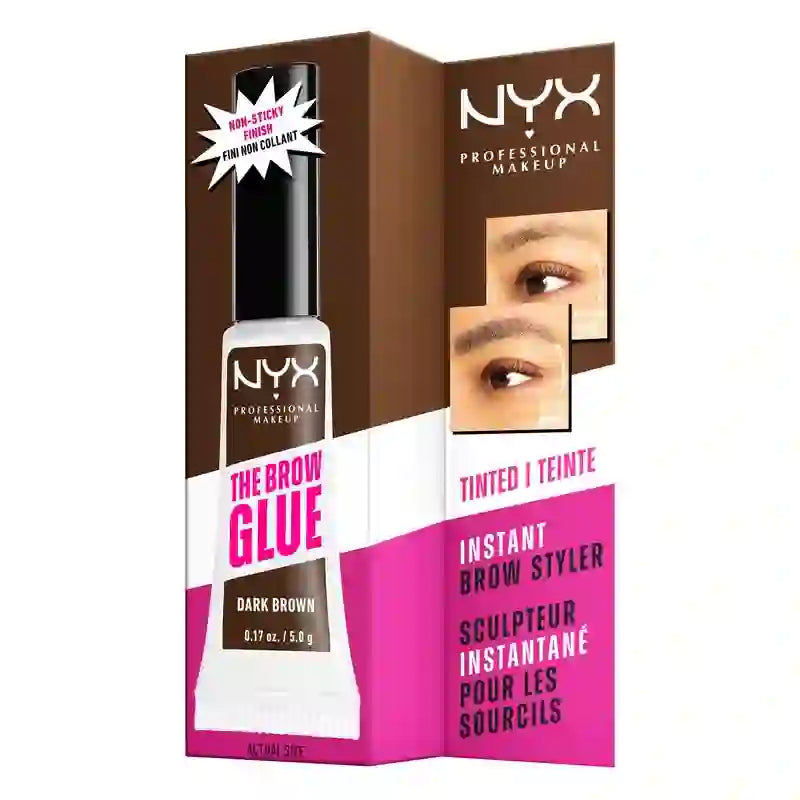 Nyx The Brow Glue, Gel para Sobrancelhas de Longa Duração, Tom 03 Castanho Escuro , 5 gr