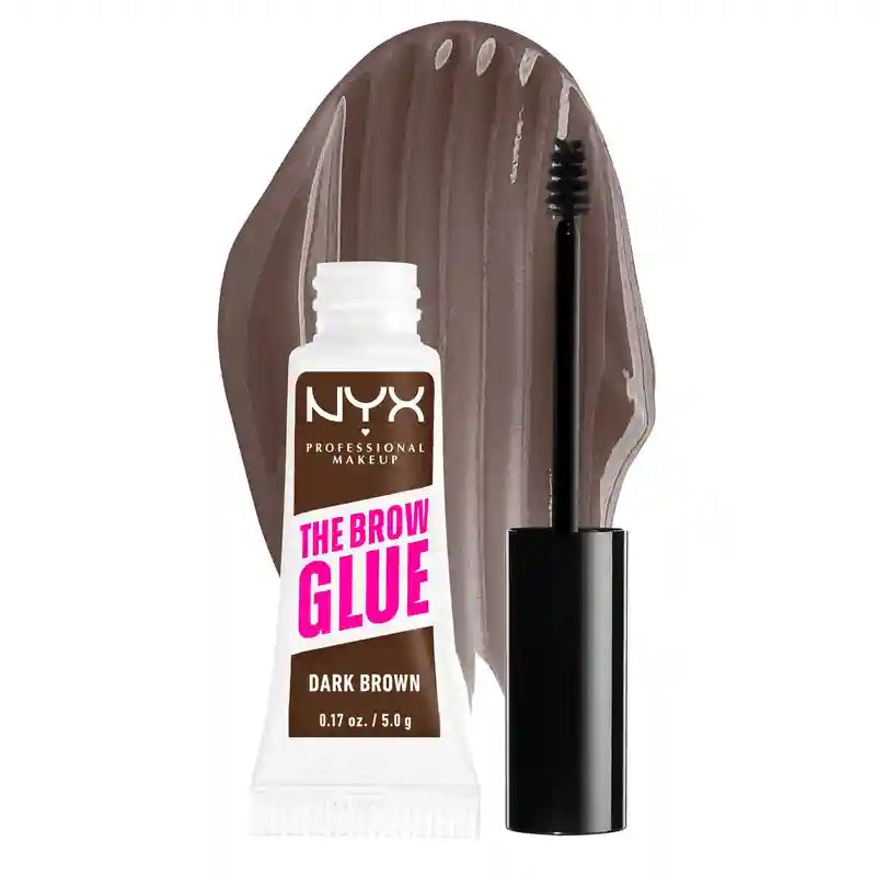 Nyx The Brow Glue, Gel para Sobrancelhas de Longa Duração, Tom 03 Castanho Escuro , 5 gr