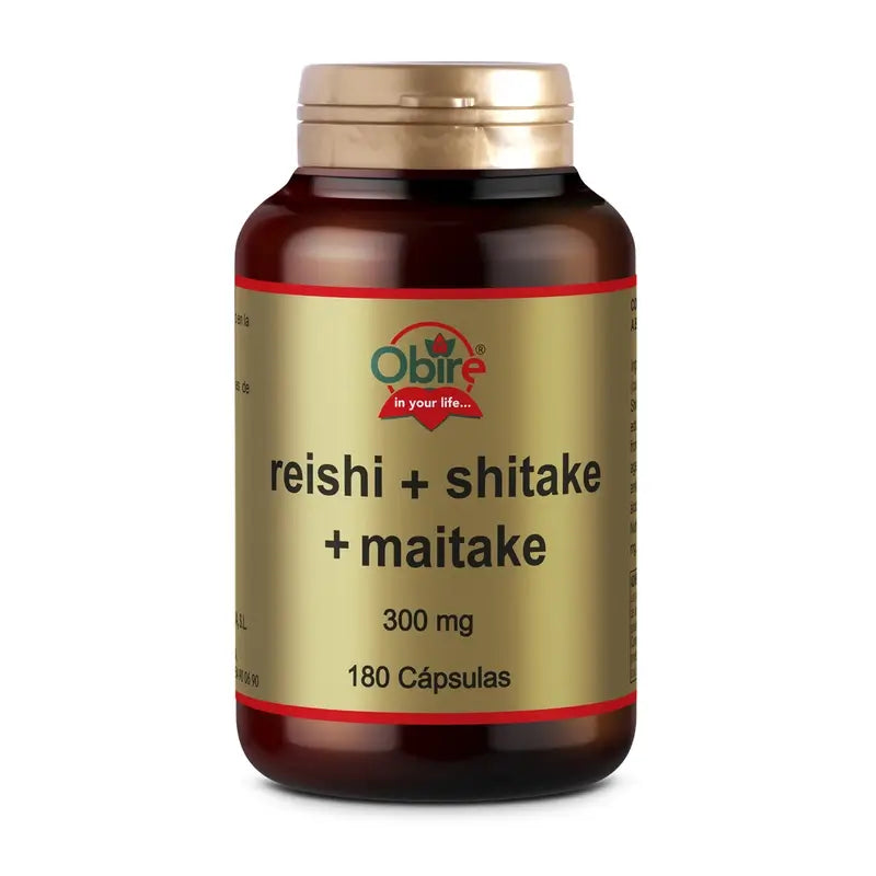 Obire Reishi + Shitake + Maitake 300 Mg. 180 Cápsulas