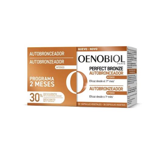 Autobronzeador Oenobiol Perfect Bronze Golden Glow, 2x30 cápsulas