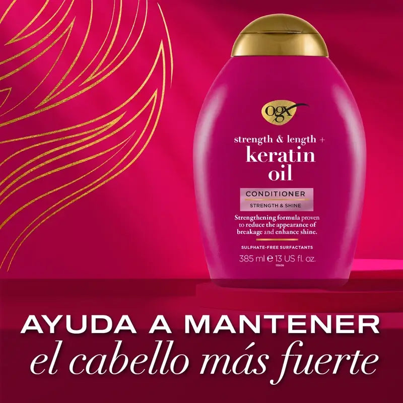 OGX Óleo de Queratina Condicionador, Cabelo Frágil, 385 ml