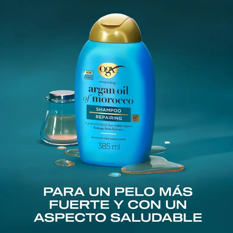 OGX Champô Óleo de Argan Marroquino, Cabelos Secos e Danificados, 385 ml