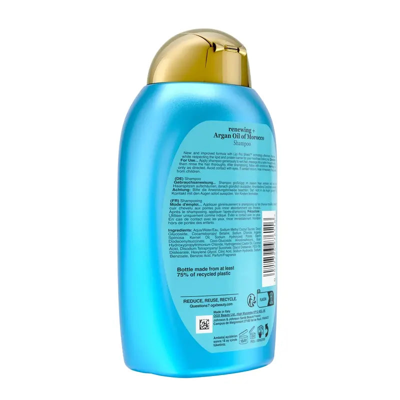 OGX Champô Óleo de Argan Marroquino, Cabelos Secos e Danificados, 385 ml