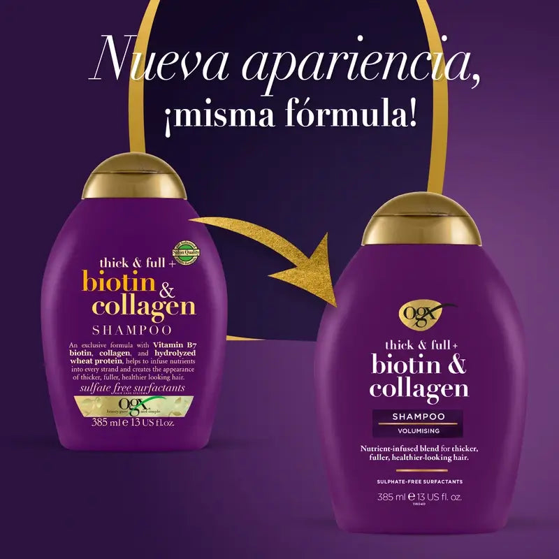 OGX Champô Biotina & Colagénio, Cabelo Fino, 385 ml