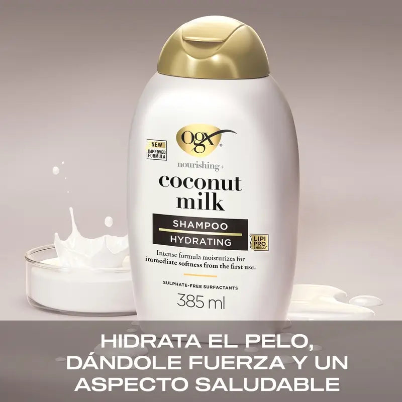 OGX Champô Leite de Coco, Cabelos Secos, 385 ml